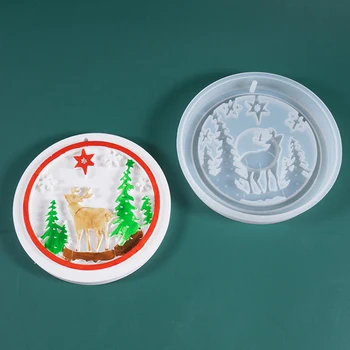 

Christmas Tree Deer Snow Resin Charms Pendant Mold UV Resin Jewelry Liquid Silicone Mold For DIY Decorate Making Jewelry