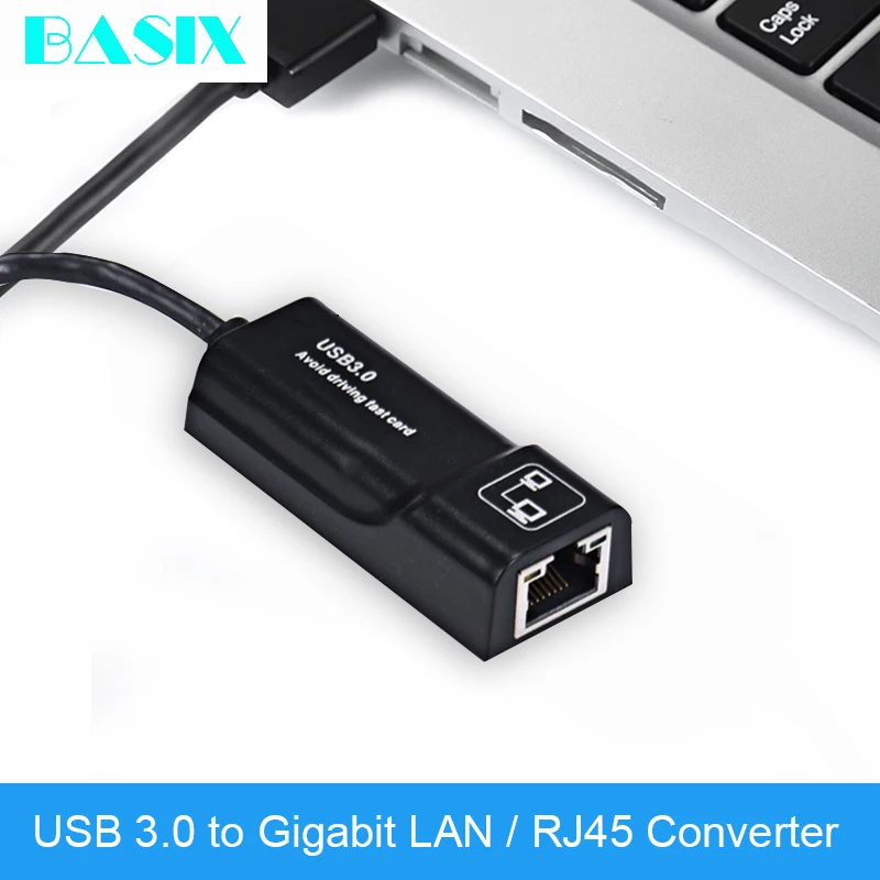 

Basix USB Ethernet Usb3.0 To RJ45 External Network Card USB 3.0 To Rj45 LAN Adapter with 10/100/1000Mbps Gigabit Ethernet for PC
