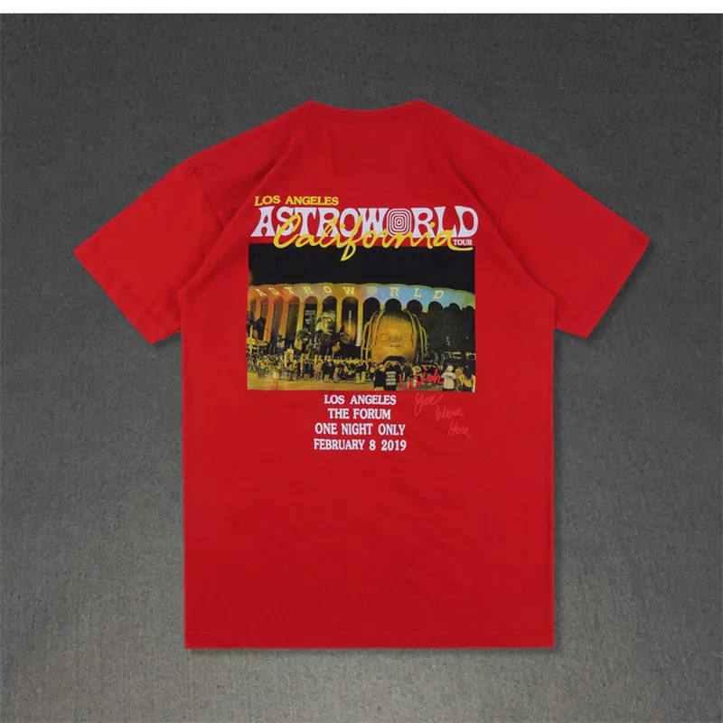 

Travis Scott Mens Summer Designer Tshirts Crew Neck Short Sleeve Fashion Homme Clothing Astroworld LA Casual Apparel