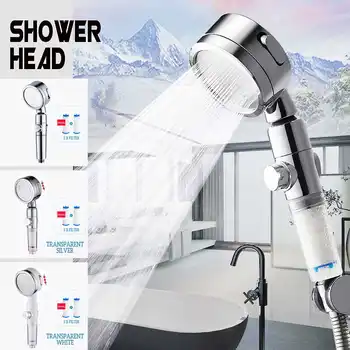 

360 Degree Rotatable 3 Modes Shower Head With Water Control Button High-Pressure WaterSaving Rain Shower Watering With PP Cotton