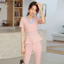 Корейский стиль униформа для салонов красоты косметолога одежда скрабы медицинская Униформа Женская одежда для массажа Униформа косметолога AS097