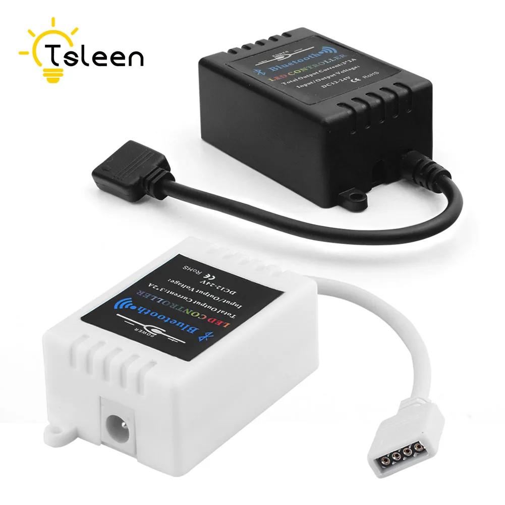 Bluetooth rgb контроллер приложение телефон музыка белый черный 12-24 в беспроводной светодиодный светильник 5050 Bluetooth Смартфон пульт дистанционного управления