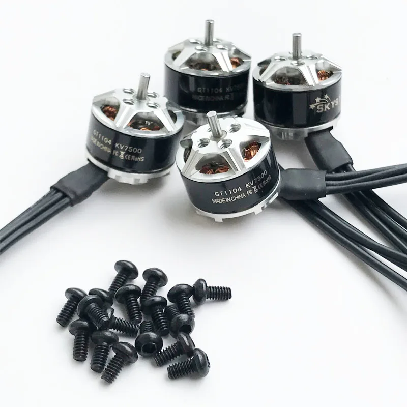 1104 7500KV 2-3 S миниатюрный бесщёточный электродвигатель Поддержка двигателя DYS 2030 2025 Пропеллер для внутреннего перекрестного квадрокоптера Мини FPV Racer Drone