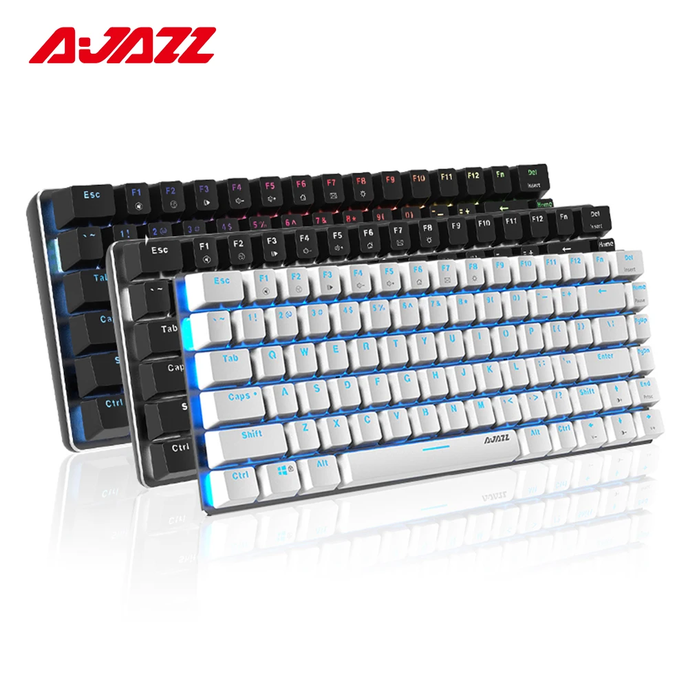 Ajazz AK33 механическая клавиатура 82 клавиши USB Проводная игровая синий/черный