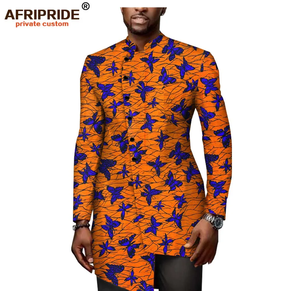 Африканская рубашка с принтом Анкары для мужчин AFRIPRIDE сделанная на заказ