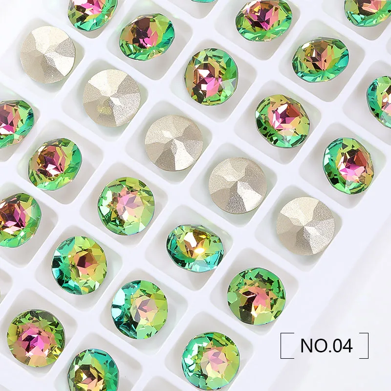 

10mm 45Pcs Round Crystal Glass Rhinestones Fancy Stones 3D Glitter DIY Diamonds For Jewelry Clothing Garment Beads Decoration