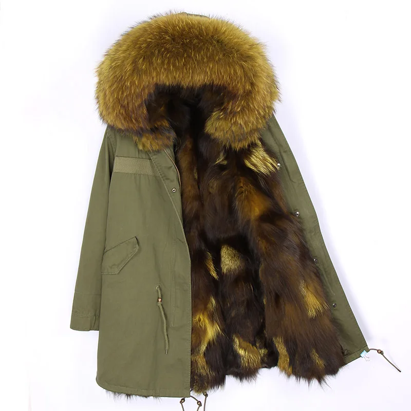 Мужская длинная парка, зимняя куртка, пальто из натурального меха енота, воротник с капюшоном из натурального Лисьего меха, верхняя одежда высокого качества, Новинка