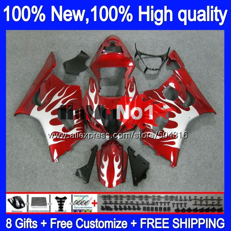 Корпус для SUZUKI GSXR-1000 1000CC GSXR1000 K2 20MC. 54 Серебристые пламени GSX-R1000 GSX R1000 03 04 K3 GSXR 1000 2003 2004 03 04 обтекатель