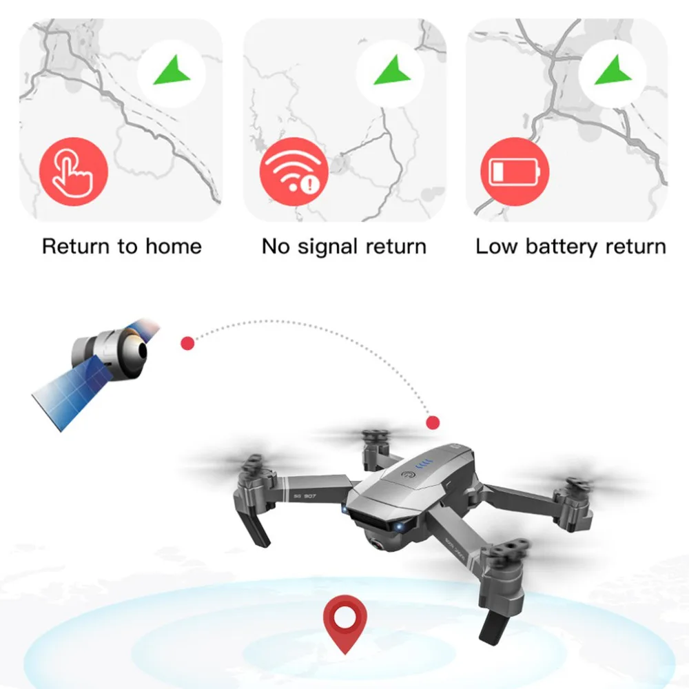 SG907 gps Дрон с 4 K/1080 P HD камерой 5G анти-встряхивание FPV RC вертолет жесты фото Профессиональный Дрон RC игрушка машина