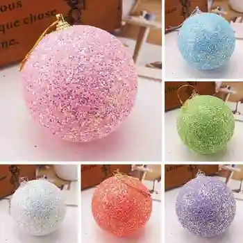 

5pcs Baubles Gold Silver Balls For Christmas Home Party Rhinestone Glitter Xmas Tree 8CM Ball Weddings Ornament