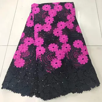 

Latest African Cotton Lace Fabric 2019 High Quality Nigerian French Pure Cotton Embroidery Swiss voile Lace Fabrics 5Yards