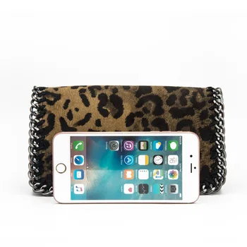 

2020 Luxury Design Shoulder Leopard Print Chain Small Square Bag Retro Phone Message Bag Diagonal Pink Bag
