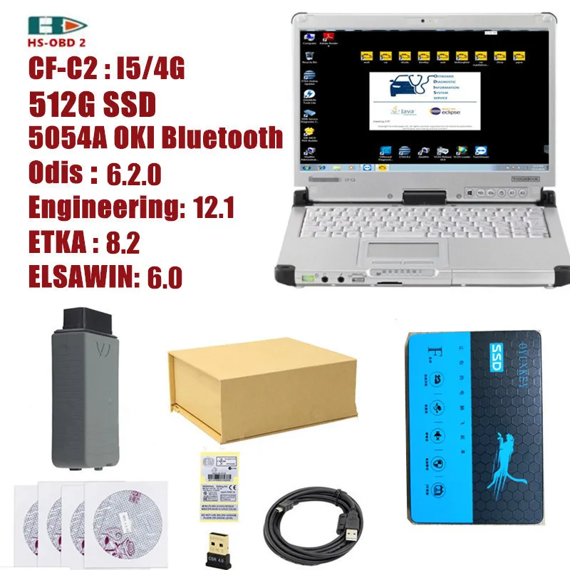 2020 OKI Bluetooth VAS 5054A с новейшим ODIS 6.2.0 Engineering 12 1 ETKA 8 2 программное обеспечение 512G SSD и I5/4G