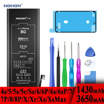 Nohon Battery For iPhone 8 8Plus/8/5S/5C 8G 4s 5 SE 6 6s 7 8 Plus X Xr Xs 6P 8P 7P iPhone8 Plus Replacement Li-polymer Batteries 1