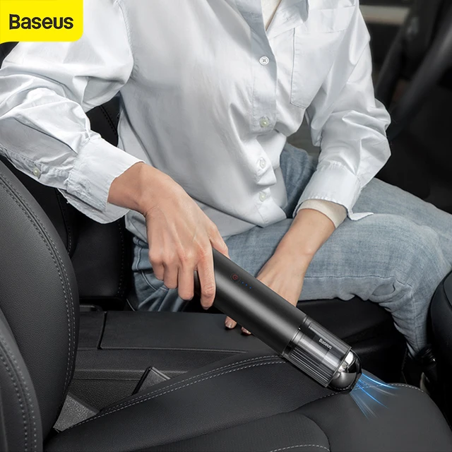 Baseus سيارة مكنسة كهربائية مكنسة كهربائية لاسلكية 15000Pa مع مصباح ليد للمنزل قطعة تنظيف المحمولة يد مكنسة كهربائية