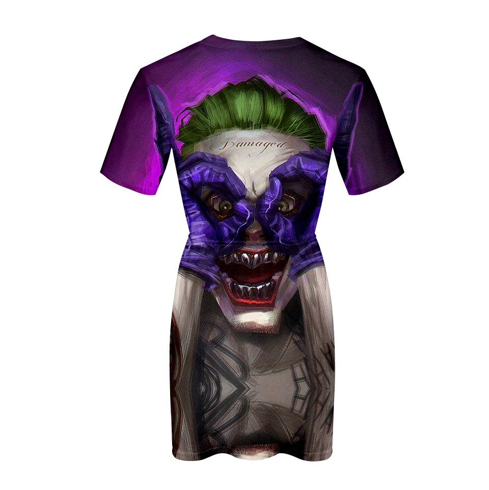 Haha joker 3D летнее платье Новинка года, тренд с короткими рукавами, великолепная уличная одежда для отдыха летний Повседневный стиль