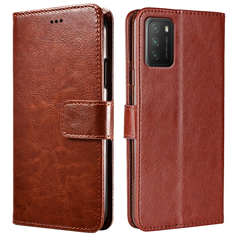 Винтажный чехол для телефона Poco M3 Coque Funda на Etui Xiaomi PocoM3 M2010J19CG M2010J19CT кожаный