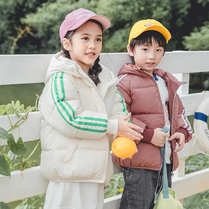 Детское хлопковое пальто однотонная плотная теплая одежда для мужчин и женщин на