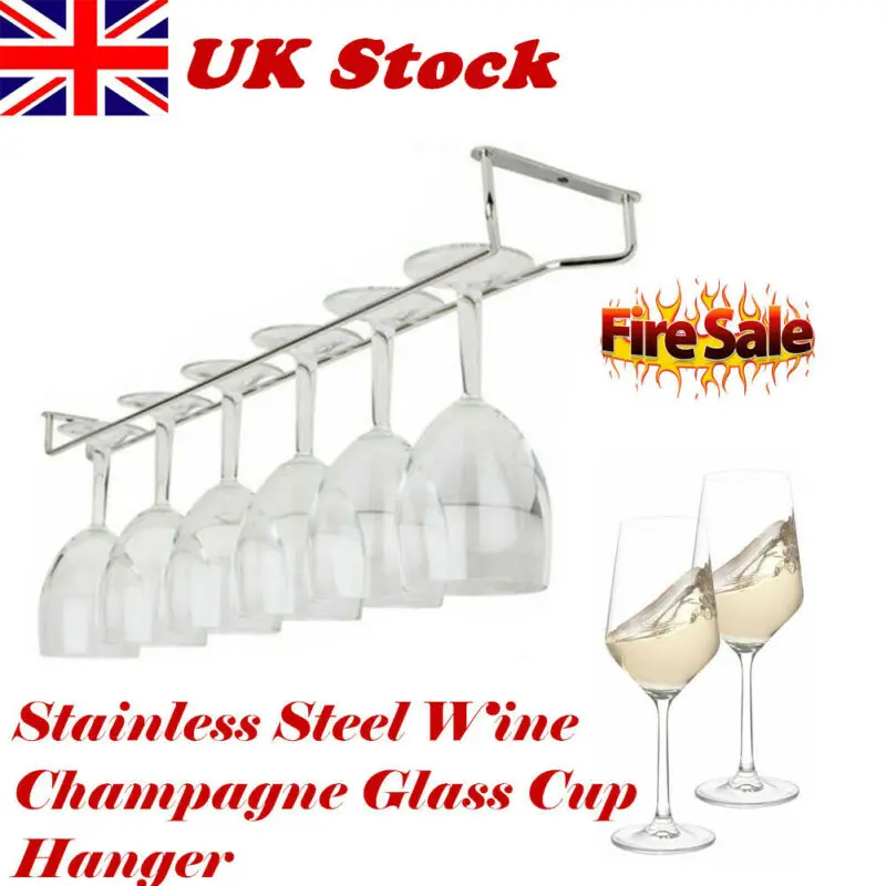USA Wine Glass Hanger Rack Stemware Home Bar Pub Holder Stainless Steel 55cm 