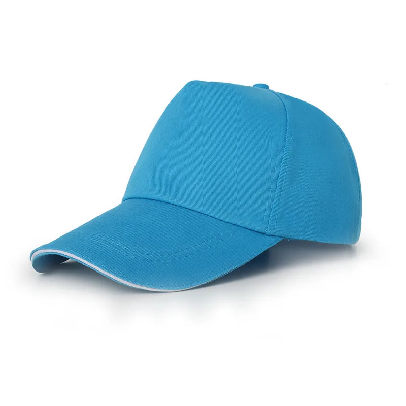 Мужские козырьки, хлопковая рекламная Кепка, логотип, печать на заказ, рабочая шляпа, женская летняя повседневная бейсболка, Мужская бейсболка - Цвет: LAKE BLUE