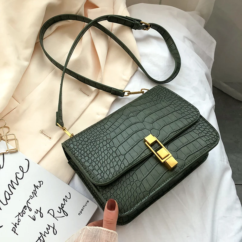 

Stone Pattern PU Leather Crossbody Bags For Women 2020 Small Shoulder Messenger Bag Female Luxury Handbags and Purses