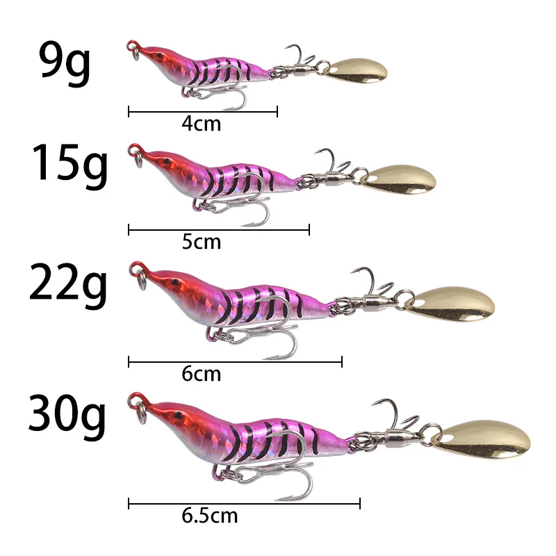 

Bassland New Metal Shrimp VIB Fishing Lure Super Long Casting Whirling Soppn Baits Sea Fishing Freshwater Metal Shrimp