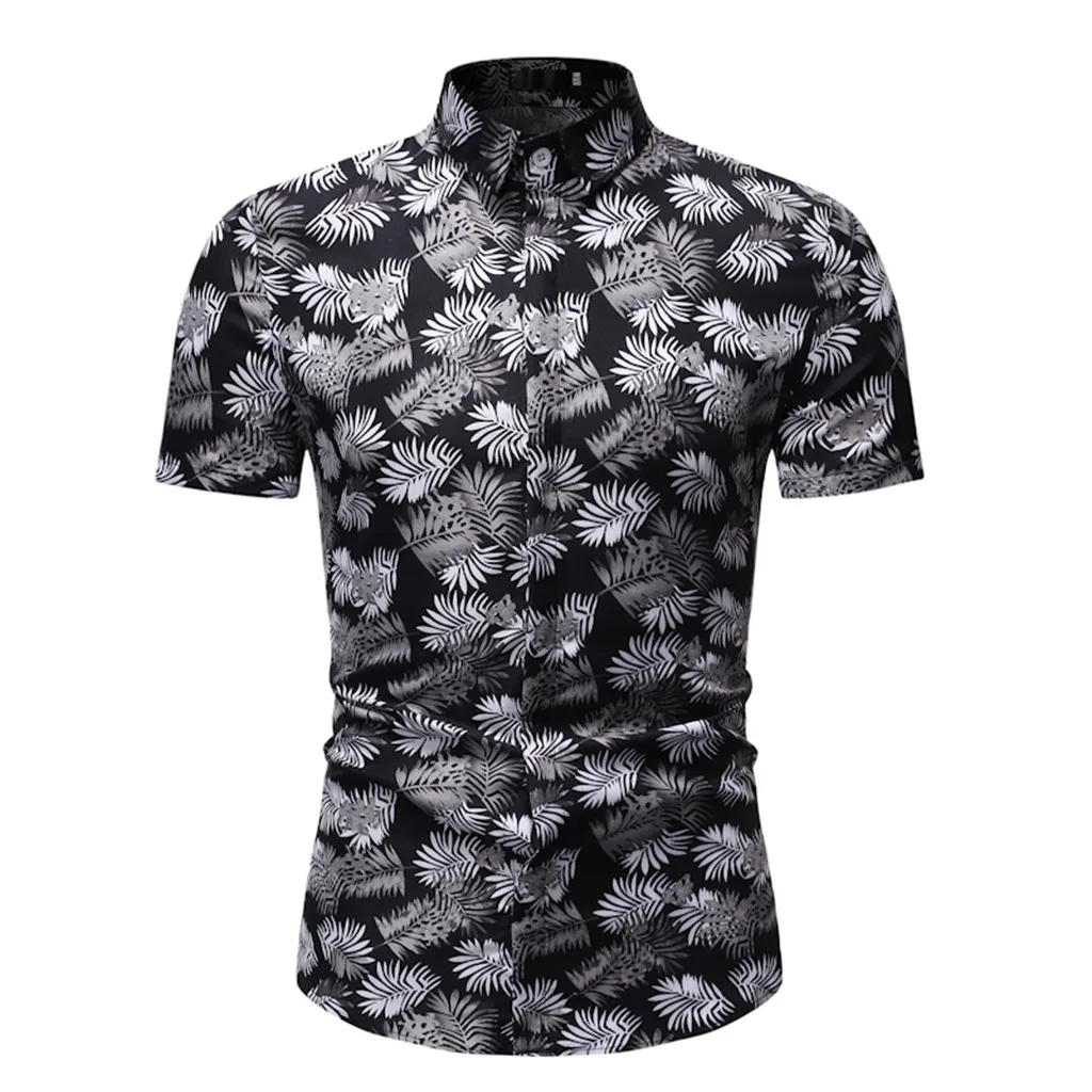 Рубашка camisa masculina мужские рубашки chemise homme уличная рубашка Летний Стиль Гавайский принт с короткими рукавами рубашка Z4 - Цвет: A