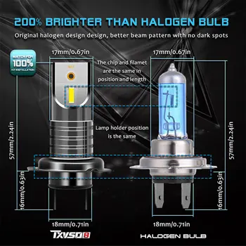 

White Headlight Canbus Error-Free 20000LM 6000K Bulb Aviation Aluminum