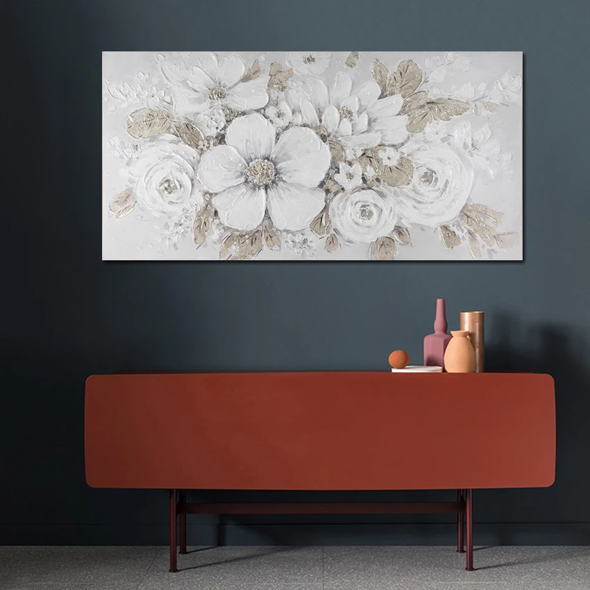 

2020 New Arrival Lblue Cn(origin) Oil Paintings Flower Unframed Canvas Modern Oil Canvas Single Hand Painted Horizontal Rectangl