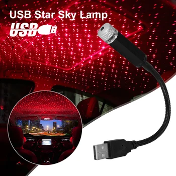 

USB Auto Decoration Light Mini LED Car Roof Star Light Interior Atmosphere Lamp Projector Red Lights