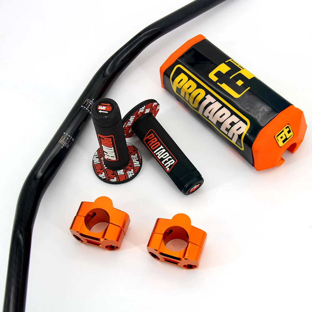28 мм 1 1/8 ''печать текстуры 72 см жир Руль+ ручки+ бар стояк для Honda CRF250 CRF450 Байк внедорожный мотоцикл - Цвет: Оранжевый