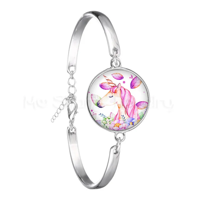Милый Единорог летают лошади стеклянный браслет из кабошона Jewely лучший подарок