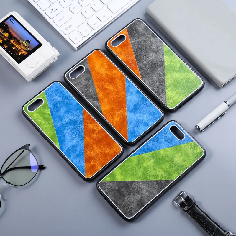 

Three-color Crystal Grain Case For Oneplus 7 Pro Case TPU+PU+PC Skin Phone Cover For Oneplus 7 Bumper For One plus 7 pro Coque