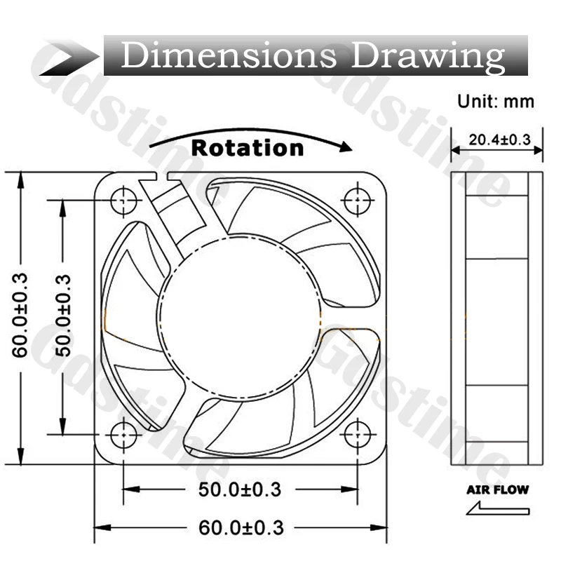 5 Pçs lote Gdstime 24V 60x60x20mm 60mm