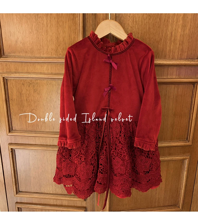 Новое зимнее красивое платье для маленьких девочек, детское утолщенное бархатное эластичное платье принцессы с длинным рукавом
