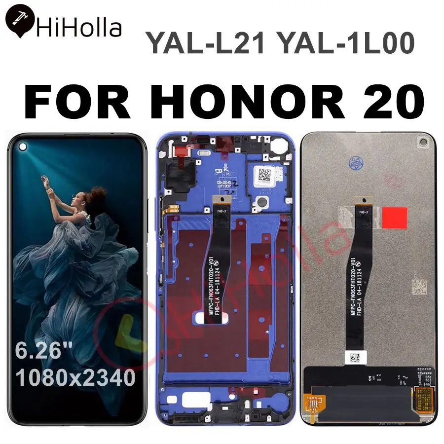 

For Huawei Honor20 Honor 20 YAL-L21 LCD Display Touch Screen With Frame Replacement For Huawei Honor 20 LCD Screen YAL-AL00