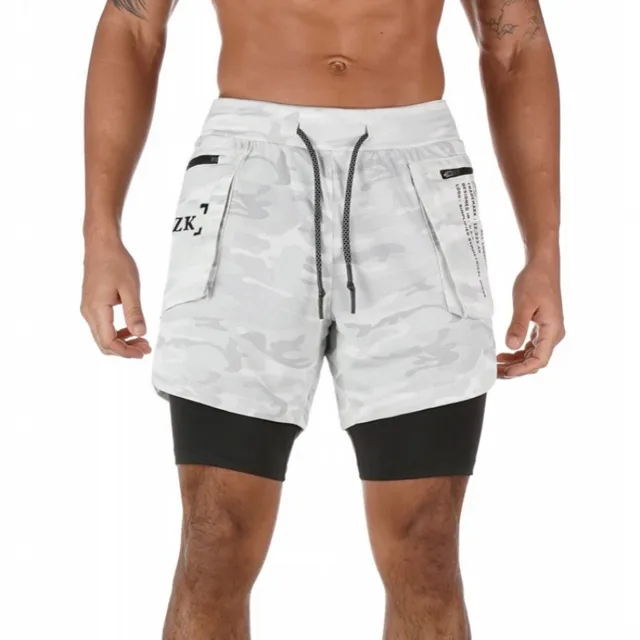 US $9.80 Quick Dry Men Sports Running Shorts Active Training Exercise Jogging Shorts With Longer Liner 2 Col