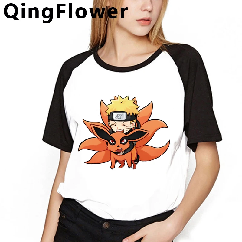 Harajuku Naruto забавная футболка с героями мультфильмов для женщин Ullzang японская аниме