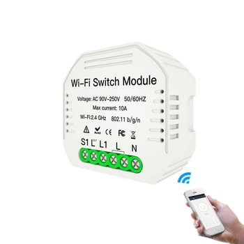 

MoesHouse MS-104 AC90-250V Two Way WIFI Smart Light Switch Diy Breaker Module Life APP Remote Control Home Din Rail Mounting