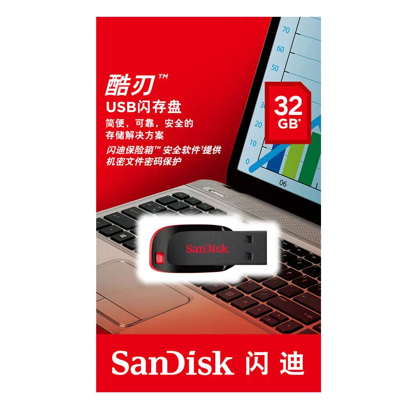 SanDisk USB флэш-накопитель в форме лезвия U диск 4 ГБ 8 ГБ 16 ГБ 32 ГБ 64 ГБ 128 ГБ флеш-накопитель 2,0 карта памяти SDCZ50 для планшета и телефона