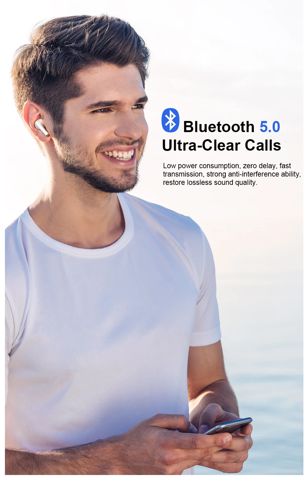 Controle de volume sem fio bluetooth fone