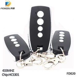 Universal garage door remote control 433MHZ opener 4 key Rolling Code HCS301/HCS300 gate remote control with free shipping