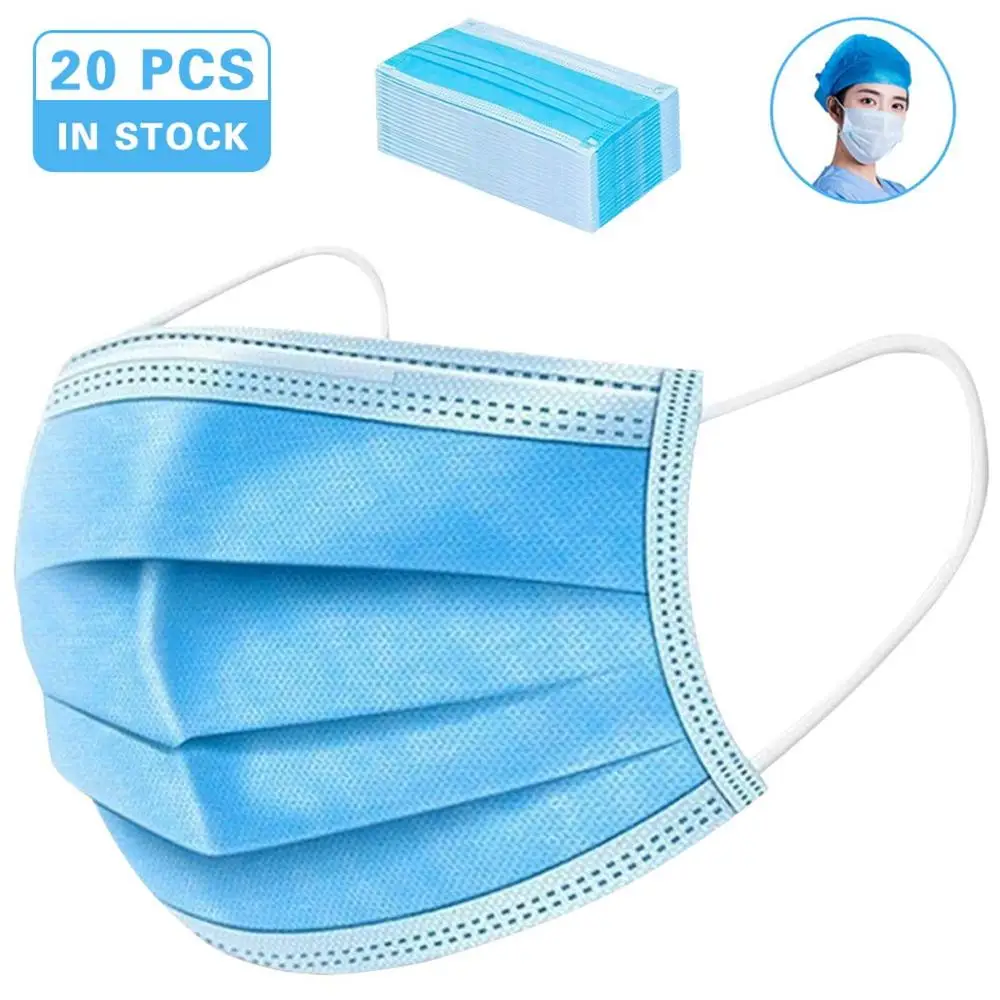 

50 Pcs Anti-Dust Dustproof Disposable Masks Earloop Face Mouth Masks Facial Protective Cover Masks 3 Layers