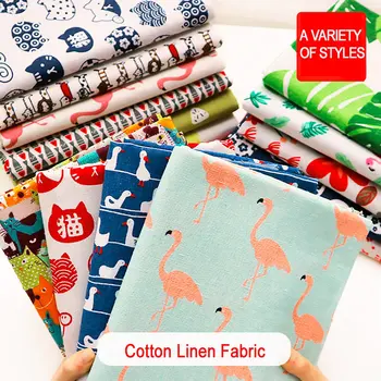 

100x145cm Printed Cotton Linen Fabric Curtain Tablecloth Cotton Cloth For DIY Quilting & Sewing Placemat clothing Bags Material