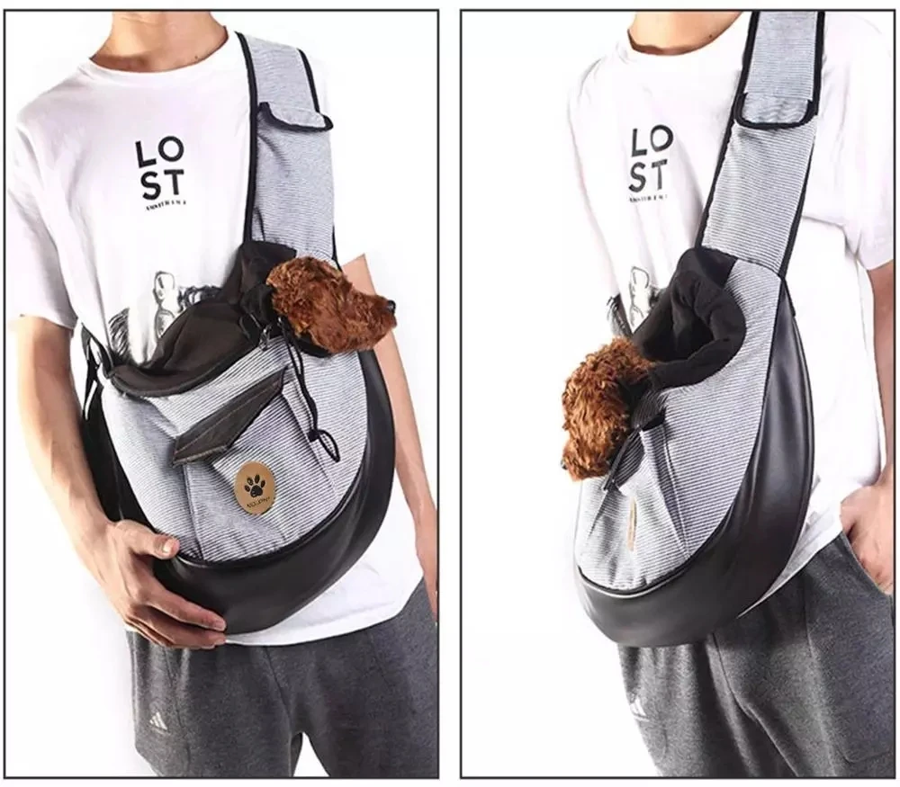 Pet Travel Bag Small Dog Cat Sling Carriers Hands Free Pet Puppy Reversible Bag for Puppy Small Dogs and Cats