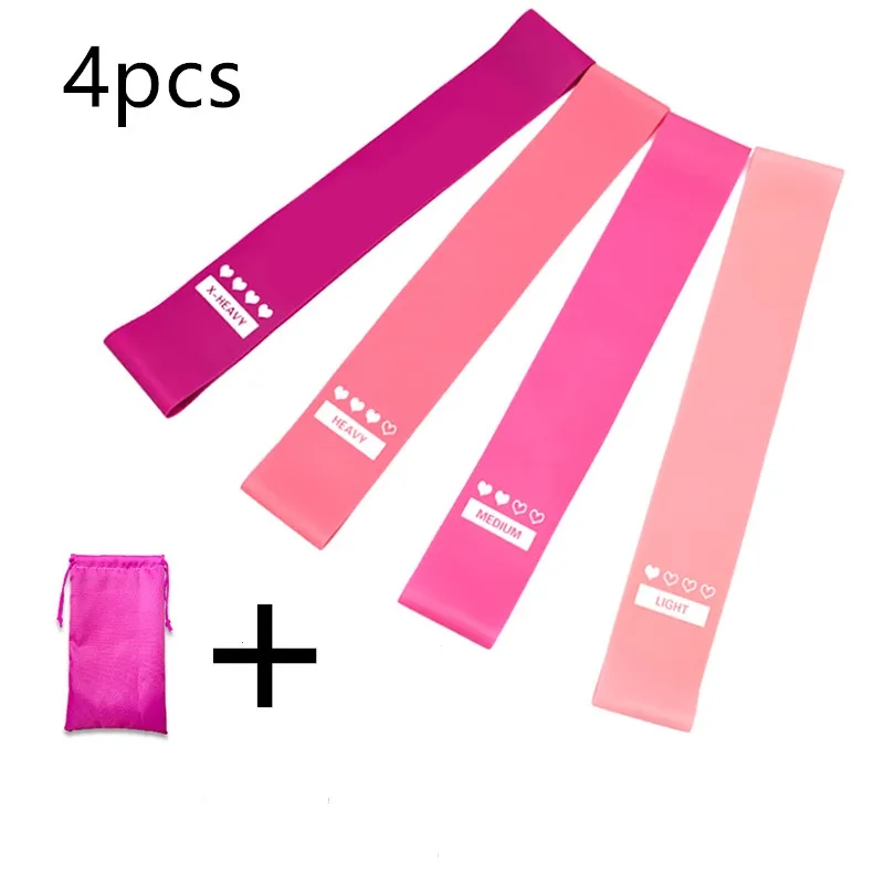 4pcs bag Йога Crossfit Эспандеры 5 уровня резиновые Тренировочный канат для перетягивания для занятий спортом Пилатес расширитель Фитнес резинки тренажерный зал оборудование - Цвет: 4pcs bag
