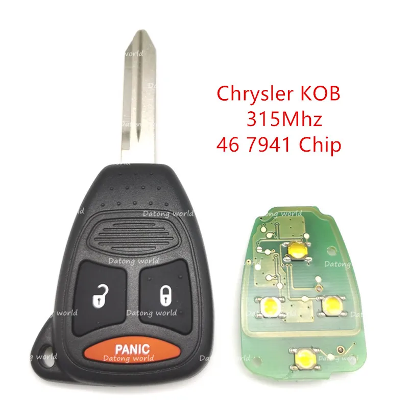 Datong World Автомобильный Дистанционный ключ для Chrysler Jeep KOB 315 МГц ID 46 чип 4 кнопки Авто умный контроль пустой корпус для дистанционного ключа запчасти