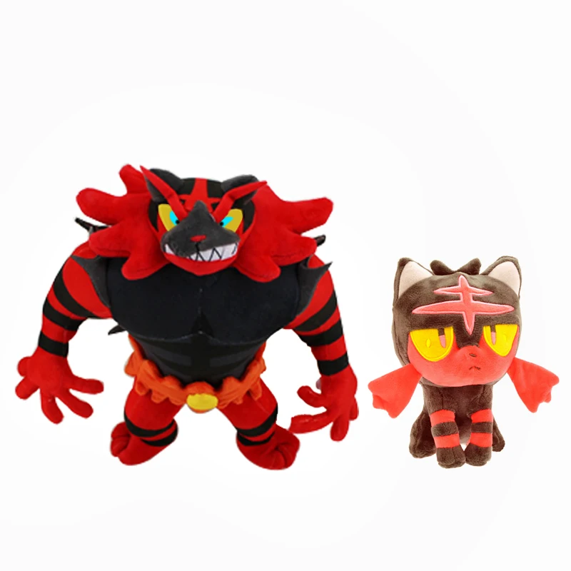 2 стиля куклы животных Litten Evolution Alola Incineroar Solgaleo Lunala SUN/MOON Мягкая Плюшевая Кукла