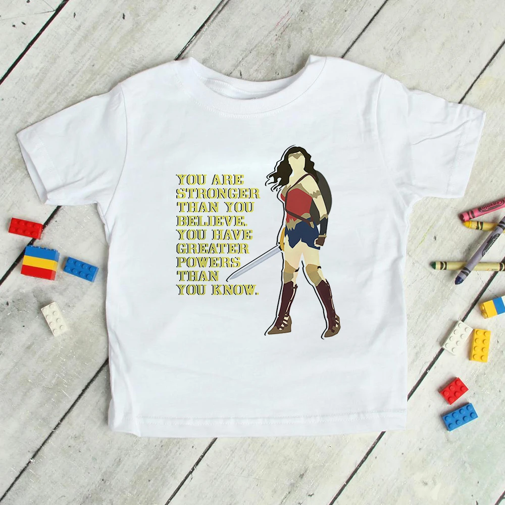 Wonder Women Girl T Shirts Summer Aesthetic Clothes Superhero Kids Oversized T-shirt Urbano Casual Children's Tops Y2k Camiseta t-shirt in kid	 Tops & Tees