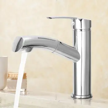 

Bathroom Single handle Telescopic Faucet Lifting Rotary Spout Mixer Tap taps for bathroom sink faucet